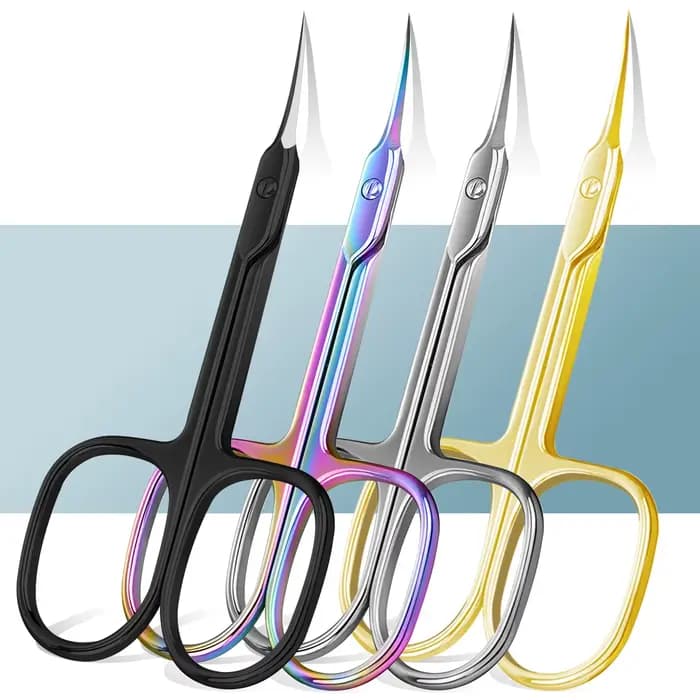 Ciseaux à cuticules pour ongles, 1 pièce, sourcils/cils, moustache, multi-usages, Extra fins, incurv