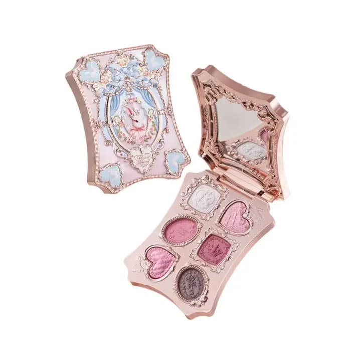 Palette de fards à paupières Flower Knows Bunny Garden Matte Pearlescent Powder Fine 6 couleurs, con