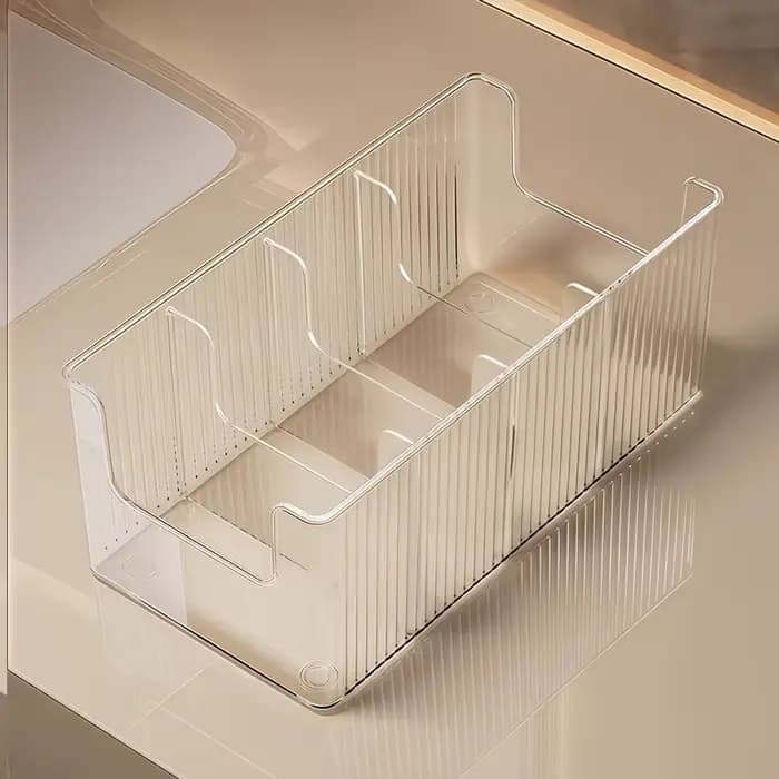 Boîte de rangement transparente compartimentée pour masques faciaux, support de rangement pour cosmé