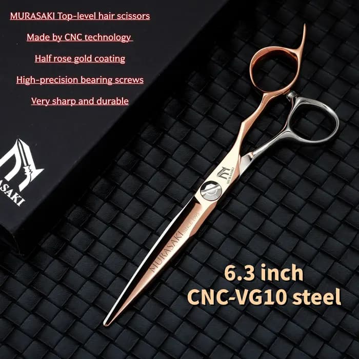 MURASAKI Ensemble de ciseaux de barbier CNC de qualité supérieure, accessoires de barbier en acier j