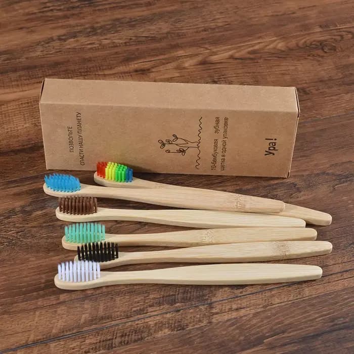 10 pièces brosse à dents colorée ensembles de brosses à dents en bambou naturel dents au charbon de 