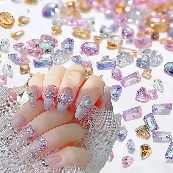 50 pièces 3D 5A 1-4MM Mini Zircon Nail Art strass cristal diamant accessoires pour paillettes manucu