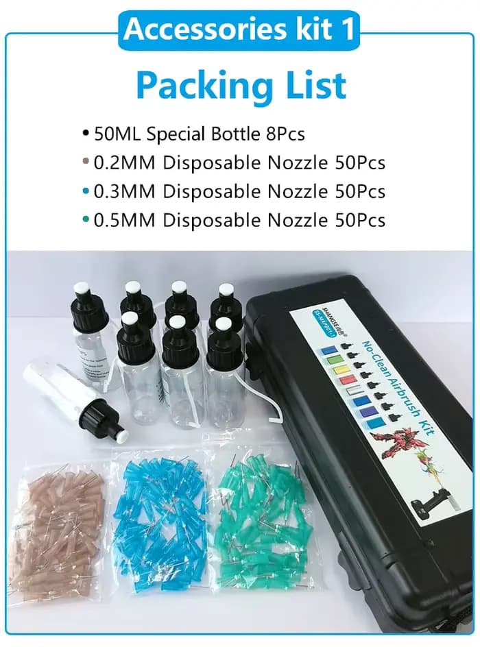 SHANGSE – Kit d'accessoires avec bouteille spéciale de 50ml et buse jetable de 0.2mm/0.3mm/0.5mm/0.8