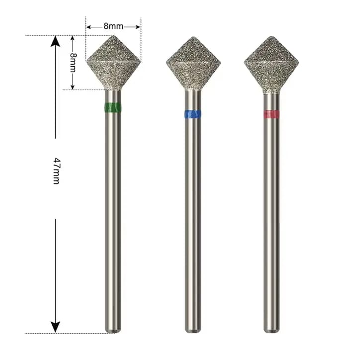 C Radians diamant foret à ongles outil de coupe de bord d'ongle diamant sable polissage accessoires 