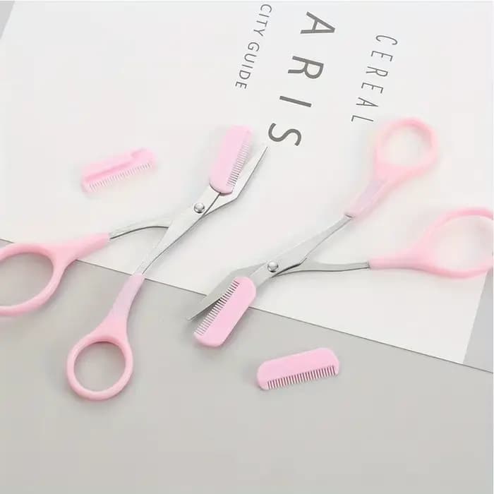 Ciseaux de coupe de sourcils en acier inoxydable avec peigne, outil de maquillage sûr pour couper le