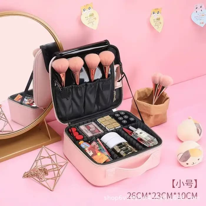 Sac de maquillage portable de petite taille, sac de rangement cosmétique de voyage, style coréen sim