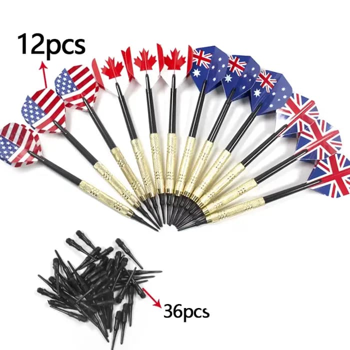12 pièces/ensemble fléchettes professionnelles 14g sécurité fléchettes à pointe souple 36/100 pointe