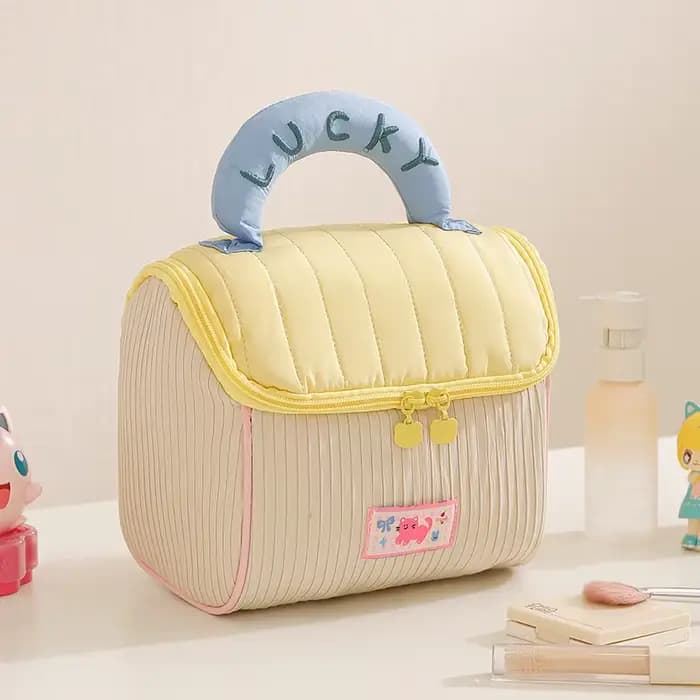 Trousse de Maquillage Mignonne à Motifs de Dessins Animés, Pochette de Voyage Portable au Design Ten