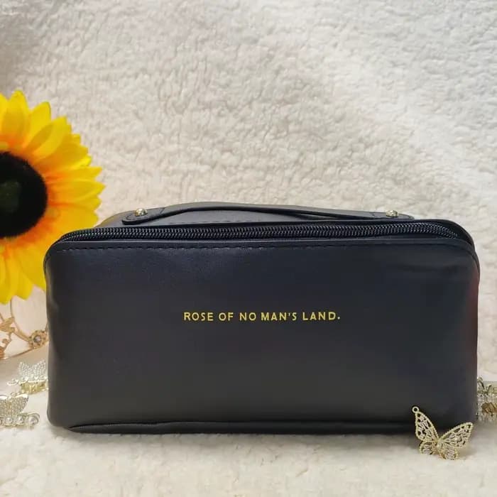 Trousse de Maquillage Femme, Sac de Rangement de Voyage de Luxe, Pochette Cosmétique Zippée pour Dam