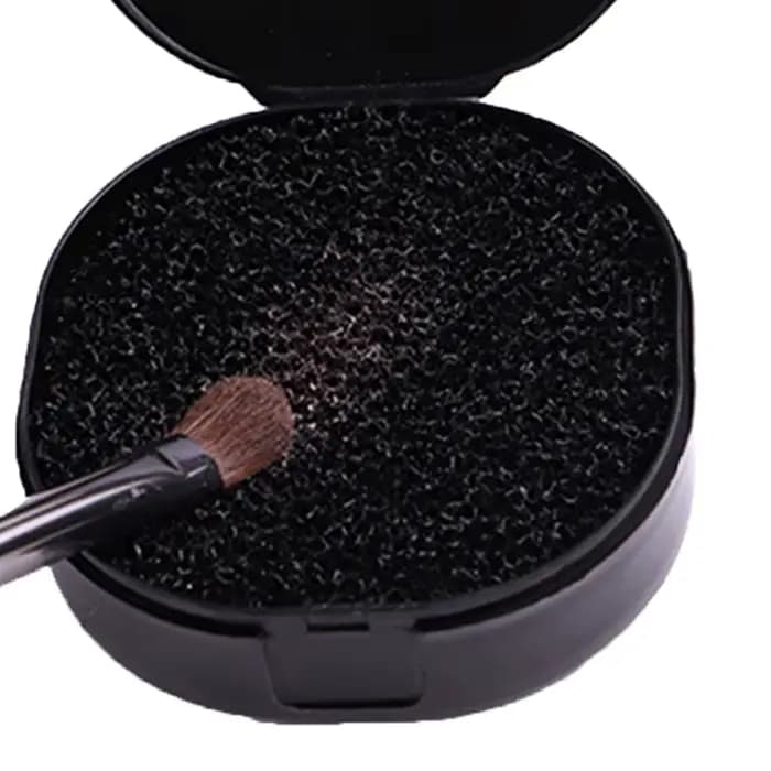 Nettoyeur de pinceaux de maquillage, 1 pièce, éponge dissolvant de couleur, tapis de nettoyage, boît