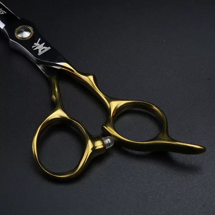 XUANFENG ciseaux à cheveux professionnels à poignée dorée 6.5 "440C ciseaux de coupe de barbier en a