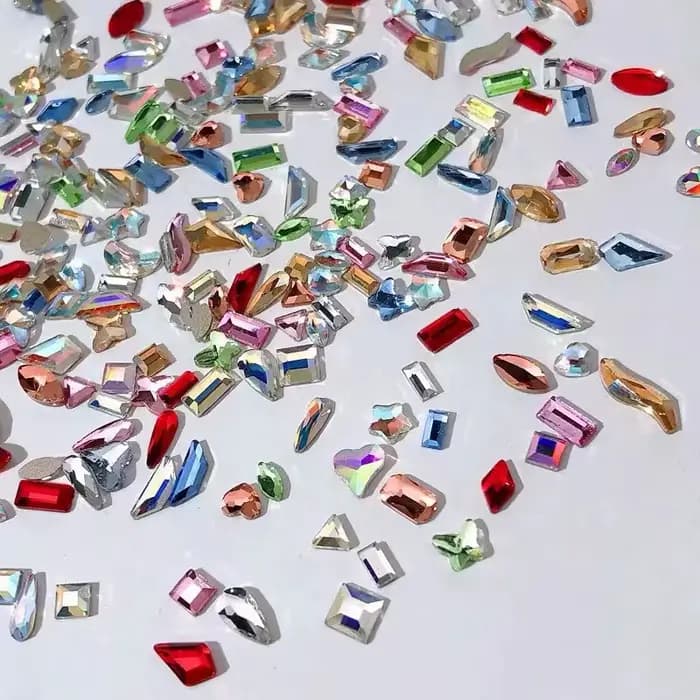 Strass pour ongles de forme mixte, Mini pierres de cristal à dos plat, accessoires 3D pour Nail Art,