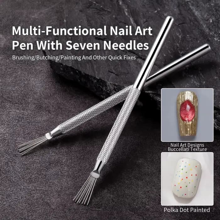 Outil de tréfilage pour Nail Art, stylo multifonctionnel à sept broches, brosse de Texture, bricolag