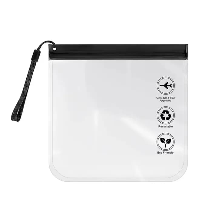 Sac de toilette transparent pour voyage, étanche, réutilisable, conforme aux normes de sécurité aéro