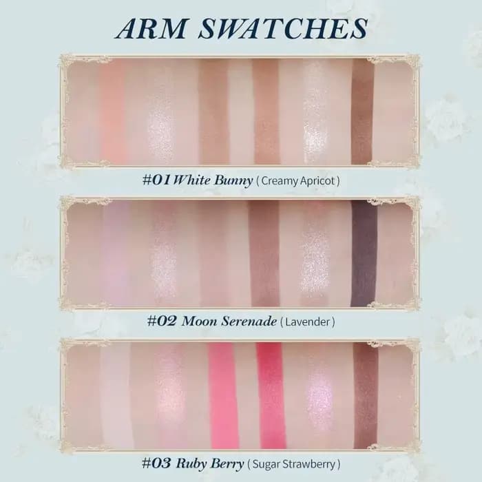 Palette de fards à paupières Flower Knows Makeup Bunny Garden, 6 couleurs, longue tenue, nudes natur