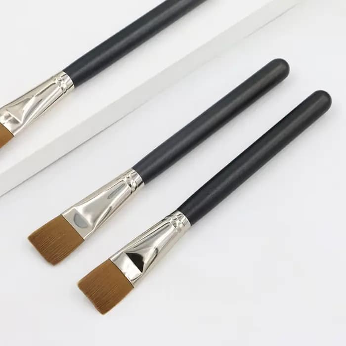 Brosse de fond de teint carrée plate, brosse anti-cernes pour cheveux doux, mélangeur de crème BB, m