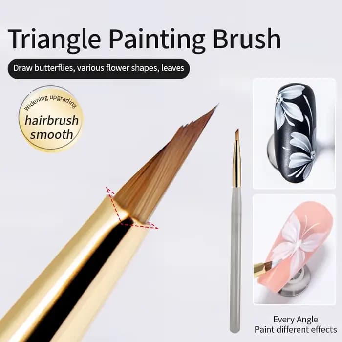 Pinceau de peinture triangulaire pour ongles, 1 pièce, pinceaux pour Nail Art, lignes françaises, ra