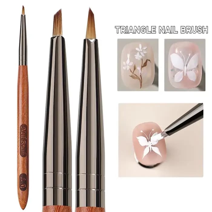 Pinceau triangulaire pour nail art, motifs 3D, pinceau à ongles en acrylique pour photothérapie, gel