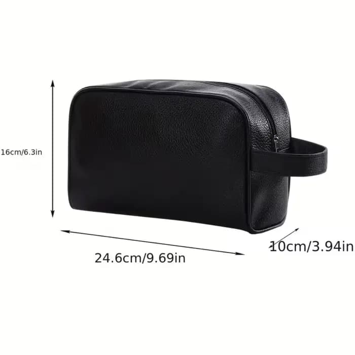 Sac de rangement avec poignée en cuir, grande capacité, trousse de toilette étanche pour voyage, org