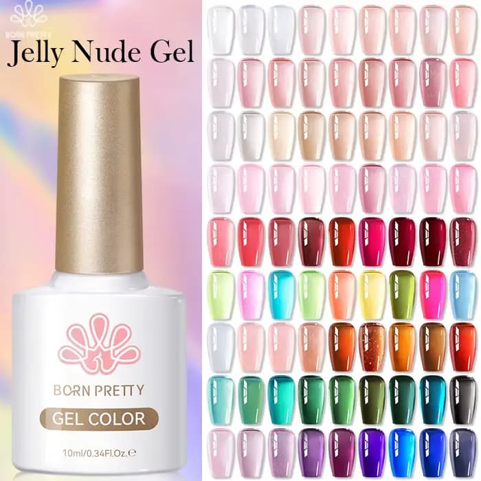 BORN PRETTY-Verhéritage à Ongles Gel, Semi Transparent, Soak Off UV LED, Verhéritage à Ongles Nude, 