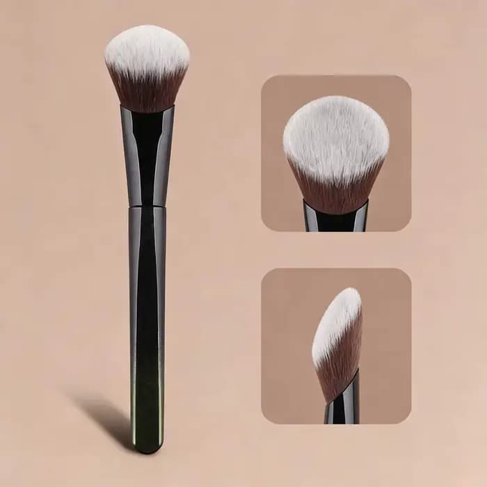 1 pinceau à blush angulaire, poils en fibres douces, application de maquillage naturelle, adapté aux