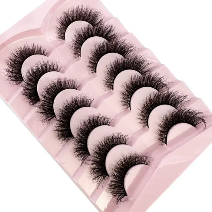 7 paires de cils en bande russe naturelle cils de vison moelleux 3D faux cils moelleux Volume cils f