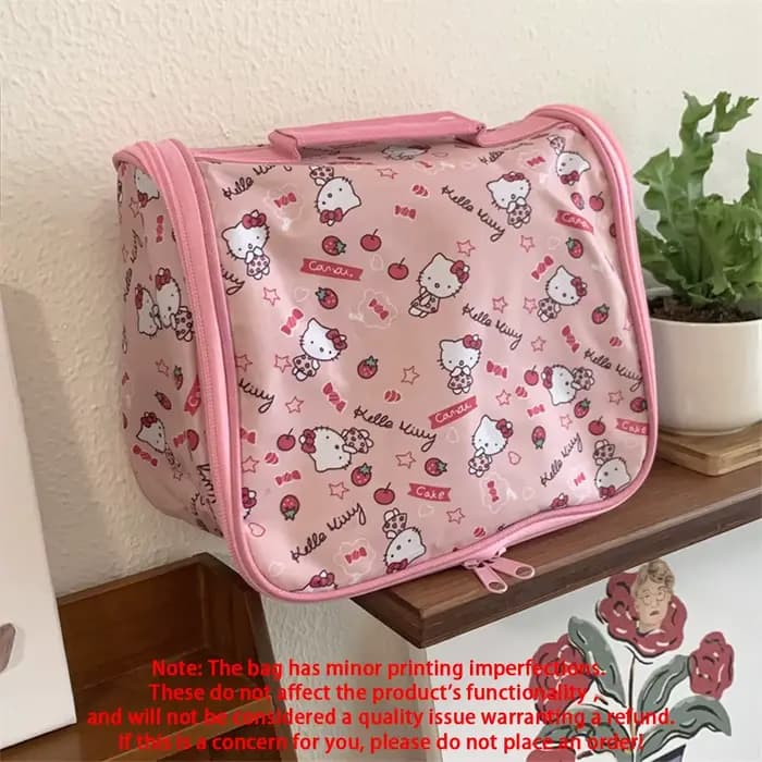 Sac à cosmétiques Kawaii Sanrio Hello Kitty, sac de rangement de grande capacité pour pinceaux de ma