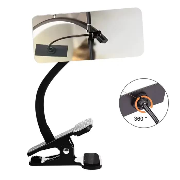 Miroir à clipser flexible 360 °   Miroir cosmétique rotatif pour greffage d'extension de cils, gross