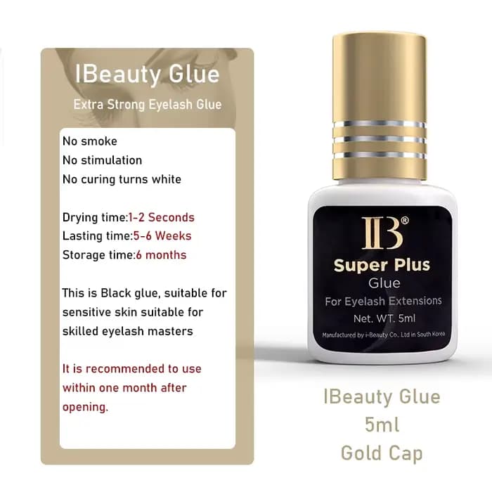 20 bouteilles d'origine IBeauty Super Plus colle pour Extensions de cils 5ml corée capuchon doré fau