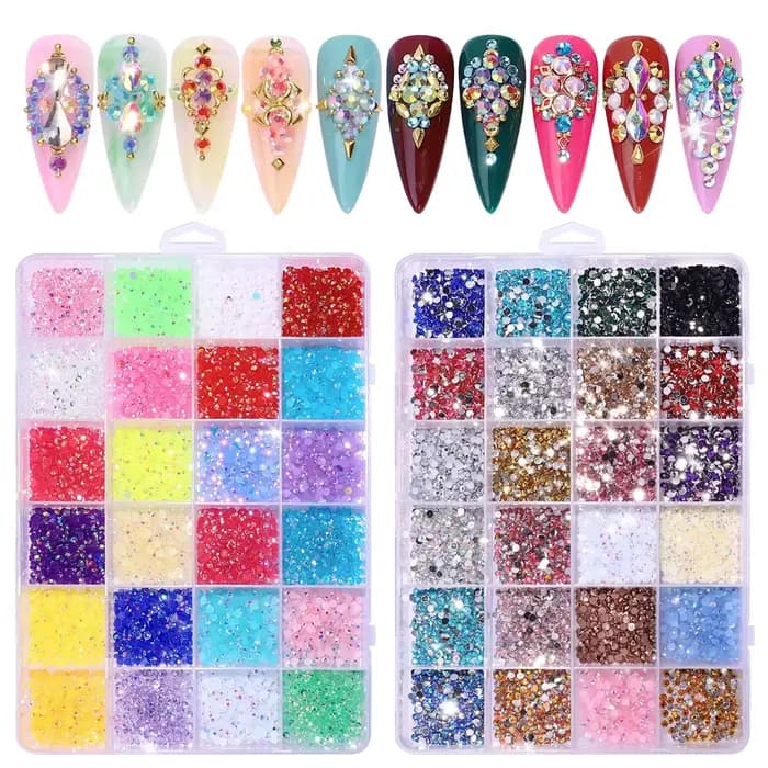 Kit de strass ronds en résine à fond plat, 3500 pièces/boîte, paillettes de couleur, bricolage 3D, d