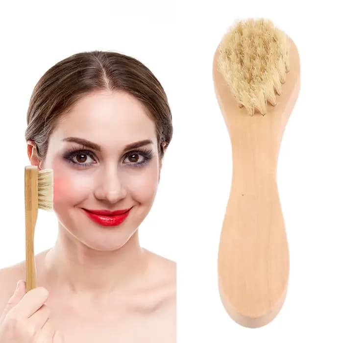 Brosse de soins de beauté pour la peau, manche en bois, lavage des cheveux doux, outil pour le visag