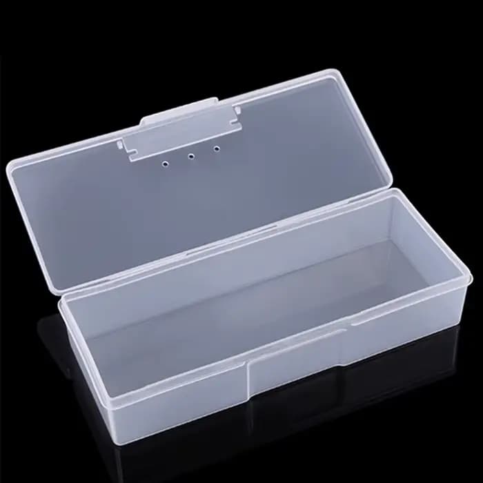 Boîte de rangement rectangulaire en plastique Transparent pour Nail Art, 1 pièce, boîte de rangement