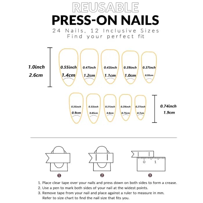 Faux ongles en amande dégradée blanche, 24 pièces, améliorez votre look, 1 lime à ongles et 1 Kit d'