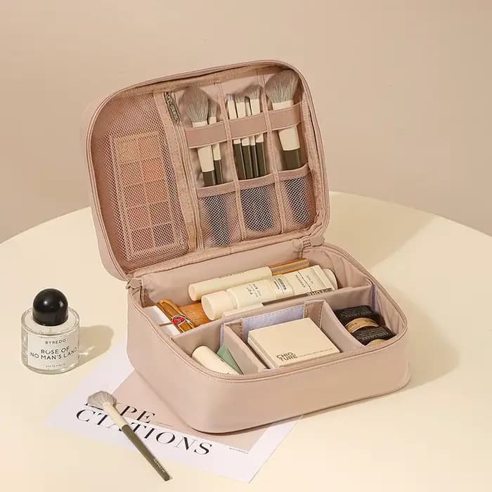 Étui de rangement de maquillage professionnel, sac Portable en tissu Oxford avec plusieurs compartim