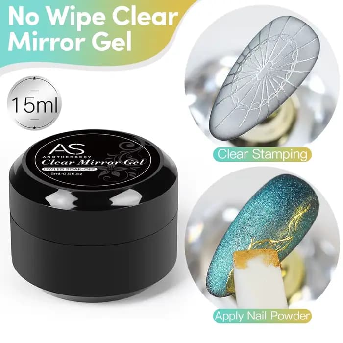 AS 15ml Semi solide miroir magique poudre modélisation Gel vernis 3D clair Nail Art multifonctionnel