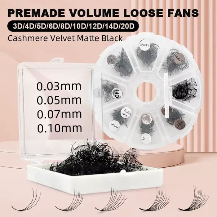 500 Cils amples préfabriqués Pro Made Fans Cils Bouquets Prefaits Lash Fans Pré-fabriqués Volume Fan