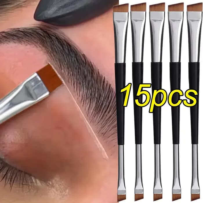 Brosse à sourcils professionnelle, Eyeliner, lame à tête plate coudée, pinceaux de maquillage pour C