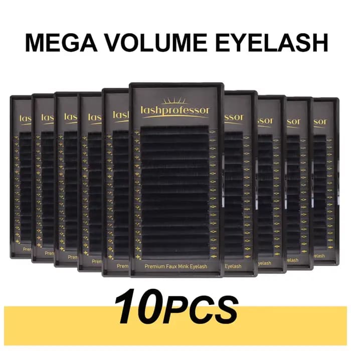 Lashprofessor 10 plateaux/lot fournitures de cils classiques en gros naturel doux mat noir individue