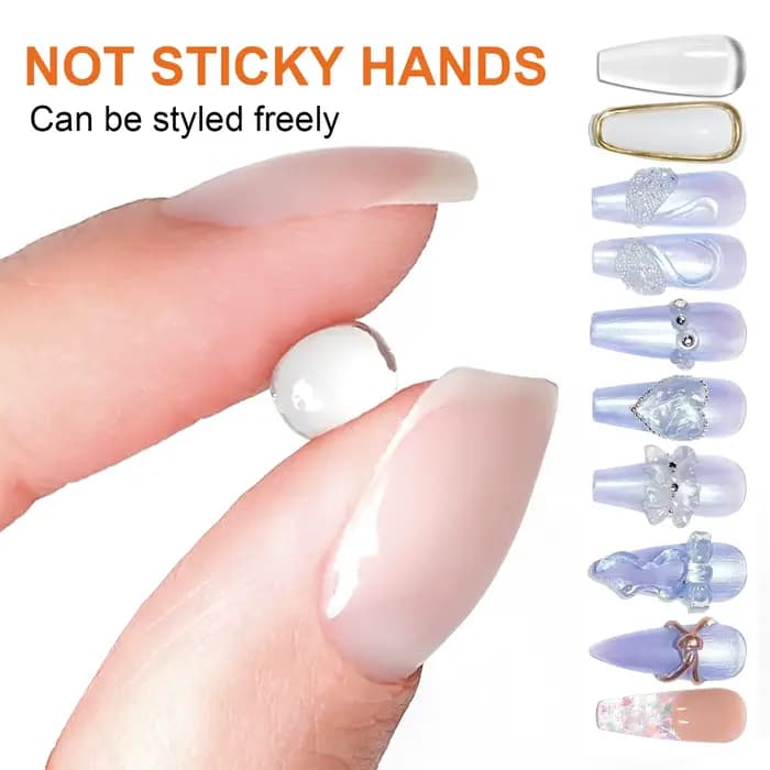 Gel de colle à ongles solide pour ongles à pression, faux ongles, ongles en acrylique, Gel solide à 