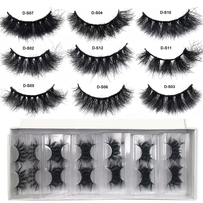RED SIREN – Faux-cils en vison véritable, 5/10/50 paires, poils naturels, courts et clairsemés, en v
