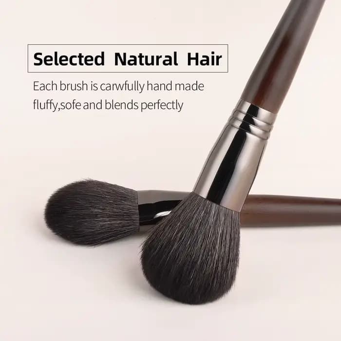 OVW – Kit de pinceaux de maquillage en poils de chèvre naturels, brosses de beauté cosmétiques, 15/2
