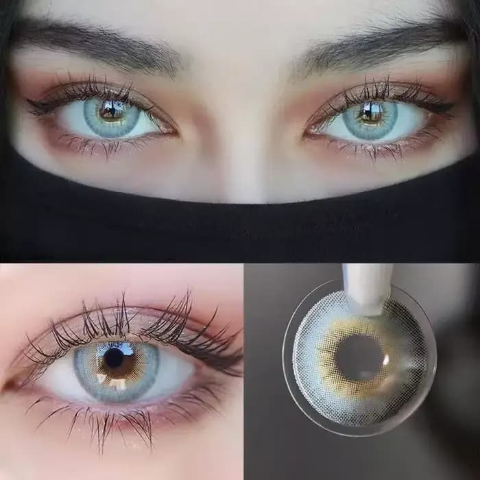 VISUASHOW LA Girl Lentilles de contact colorées vertes 3 tons 14,2 mm Pupille étroite Lentilles jeta