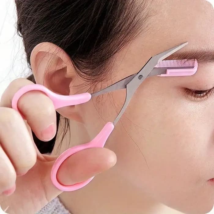 Ciseaux de coupe de sourcils en acier inoxydable avec peigne, outil de maquillage sûr pour couper le