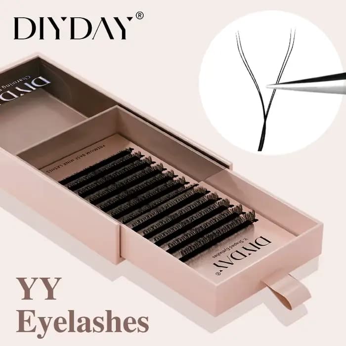 DIYDAY YY Extension de cils en forme de C D Curl Faux cils de vison en gros YY forme Faux cils pour 