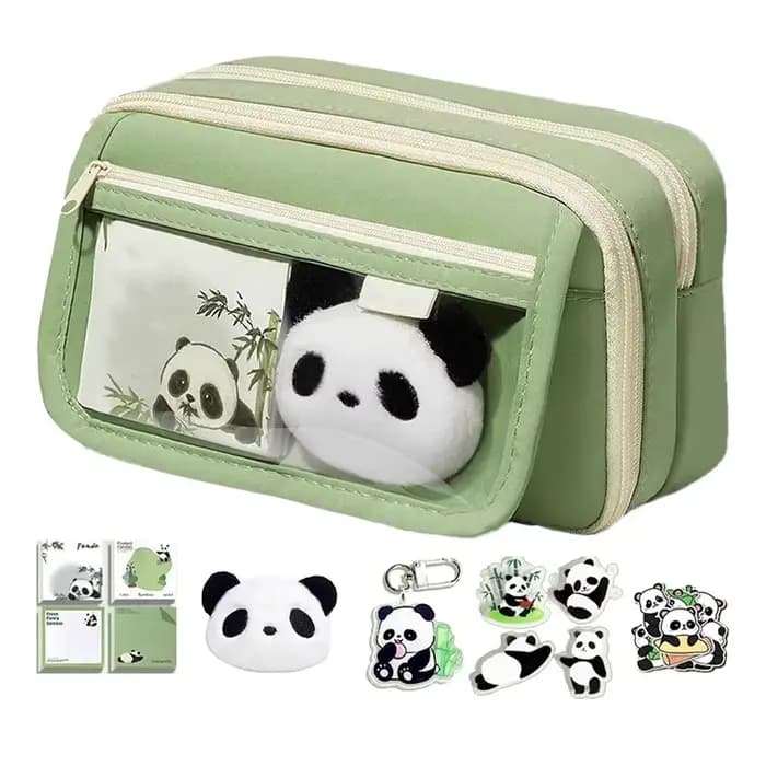 Trousse à crayons esthétique Panda, grande capacité, trousse à crayons animale, pochette à crayons m