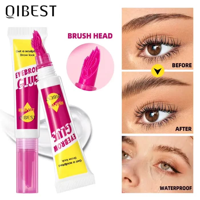 QIBEST Nouveau Design Brosse Peigne Transparente pour Sourcils Gel Coiffant Fixateur Longue Durée Cr