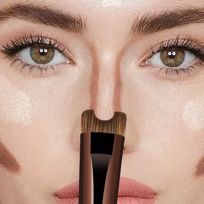 MAANGE Double tête fond de teint Contour du nez pinceau de maquillage en forme de U Modification fac