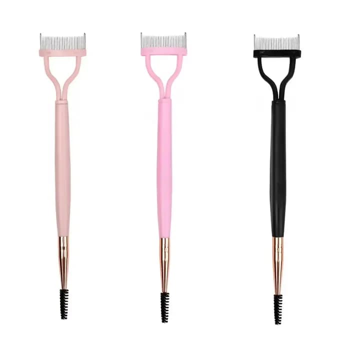 Séparateur de cils pliant 2 en 1, dents métalliques droites, recourbe-cils, brosse, peigne, Mascara,