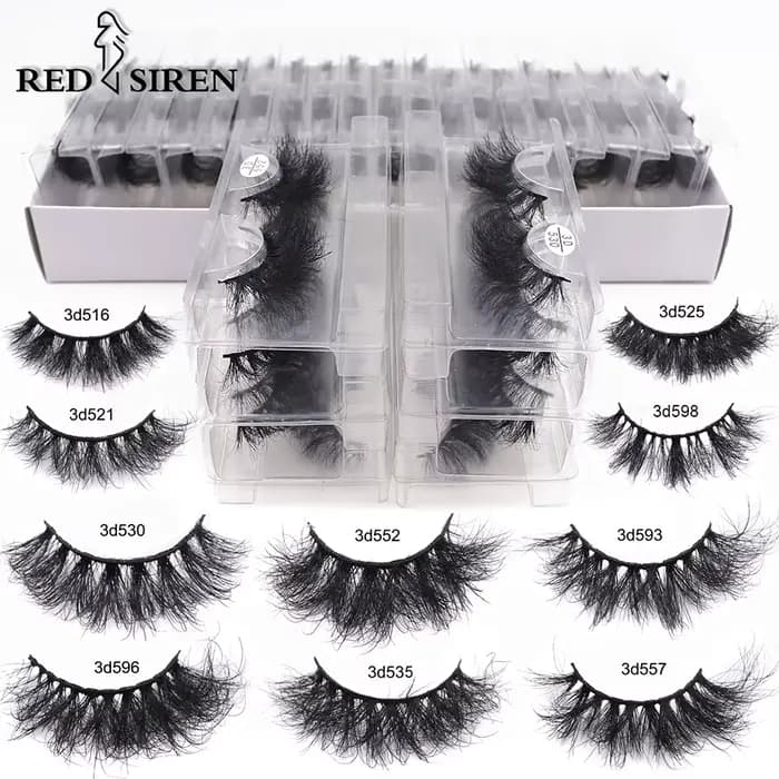 RED SIREN – Faux-cils en vison, doux, pelucheux, naturels, salissants, maquillage, vente en gros, 5 