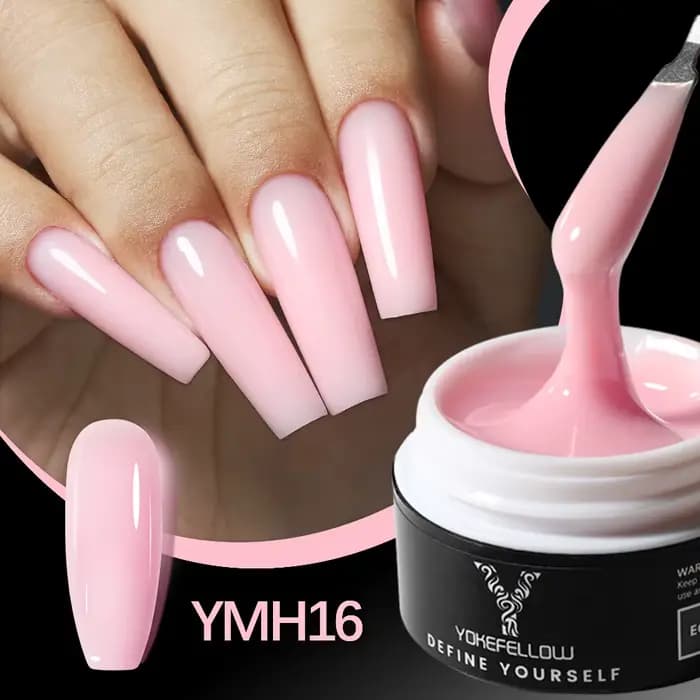 YOKEFELLOW 15g Extension pour Ongles  – Tenue longue durée, aspect naturel, gel pour extension d’ong